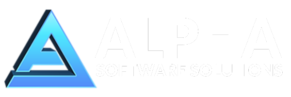 Alpha software solutions white logo